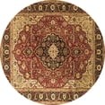 thumbnail image 1 of Ahgly Company Indoor Round Medallion Brown Traditional Area Rugs, 8' Round, 1 of 4