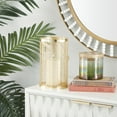 thumbnail image 3 of DecMode Gold Metal Pillar Candle Lantern with Thin Metal Handle, 3 of 11