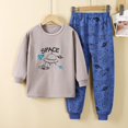 thumbnail image 2 of Mercatoo Toddler Baby Boys Dinosaur Clothes Cute Print Long Sleeve Crewneck Top & Pants Kids Fall Winter 2 Piece Outfits, 2 of 3