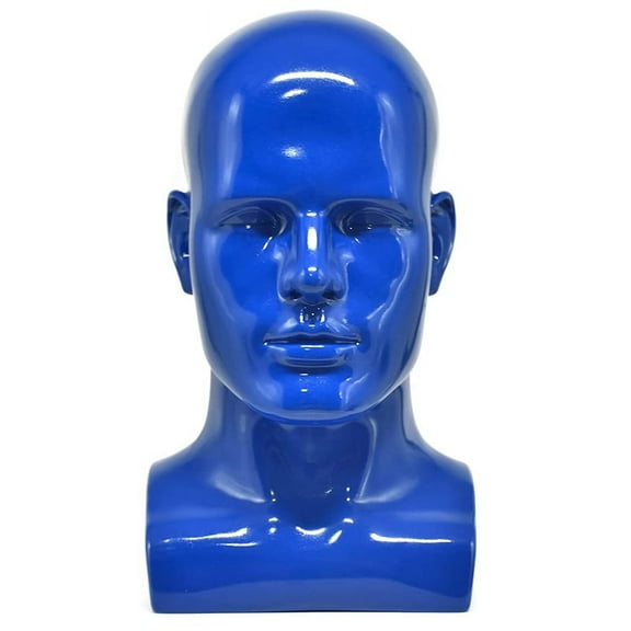 Male Mannequin Professional Manikin for Display Wigs Hats Headphone Mask (Blue)