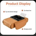 thumbnail image 3 of Multifunctional Car Armrest Cushion, 5-in-1 Center Console Cover with 2 Storage Bags Cup Holder/1 Tissue Box/1 Mobile Phone Slot/2 Side Storage Pockets, for SUV/Pickup Trucks, 3 of 7