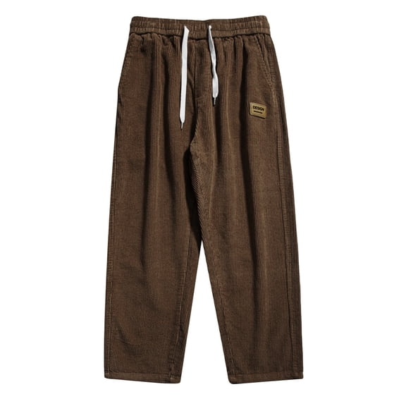 Corduroy Pants Men Brown Mens Corduroy Dress Pants Classic Fit Pants 30"/32"/34" Vintage Stretch Work Casual Business Trousers
