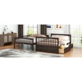 thumbnail image 3 of Newest Full over Full Bunk Bed with Drawers, Convertible to 2 Separate Beds - Solid Pine MDF, Espresso Finish, Fence Guardrails, for Teens Room​, 3 of 9