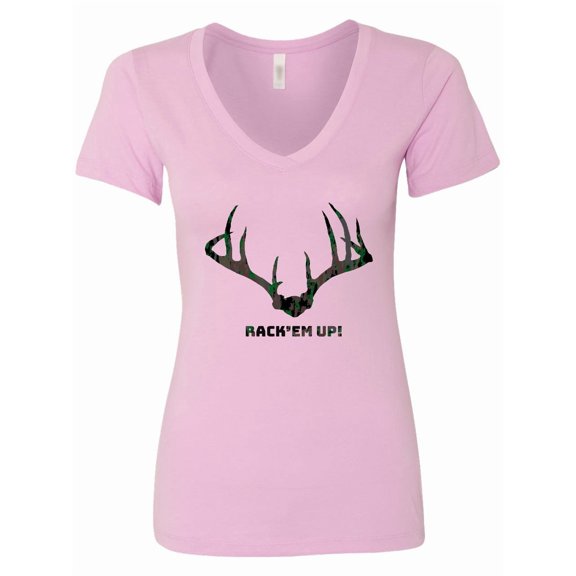 Inktastic Rack 'em Up in Camo Women's V-Neck T-Shirt