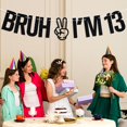 thumbnail image 3 of Banner Tivurcia Brush I'm 13 Black Glitter para 13 cumpleaños, 3 of 7