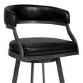 thumbnail image 3 of Armen Living Dione 30" Metal & Faux Leather Barstool in Black/Mineral, 3 of 5