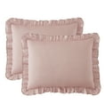 thumbnail image 3 of My Texas House Angelina Draping Ruffle Polyester 3-Piece Bedspread Set, Rose Smoke, Queen, 3 of 6