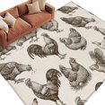 thumbnail image 2 of Farm Chicken Washable Living Room Rugs 6'x9', Country Rustic Rooster Hen Vintage Farmhouse Low Pile Throw Large Area Rug Non-Slip Sturdy Edge Binding Carpet for Dining Room Kitchen Office, 2 of 9