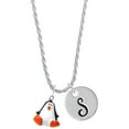 thumbnail image 1 of Delight Jewelry Resin Penguin Silvertone Script Initial Disc - S - Charm Necklace, 20"+3", 1 of 4