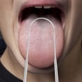 thumbnail image 2 of Limpiador de lengua oral raspador de lengua de acero inoxidable, 2 of 5