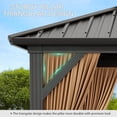 thumbnail image 6 of Twister.CK 10x10ft Hardtop Double Roof Gazebo, Water-Resistant, with Netting and Curtains, for Outdoor Patio, Lawns, Khaki, 6 of 8