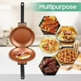 thumbnail image 5 of Cake Pan Mexican Folding Pan Non-Stick Frying Pan Double-Sided Breakfast Folding Frying Pan Gold, 5 of 6