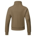 thumbnail image 4 of Pdbokew Women's Waffle-Knit Hoodie Top with 1/2 Zip for Casual Wear Autumn Sweatshirt Khaki XL, 4 of 9