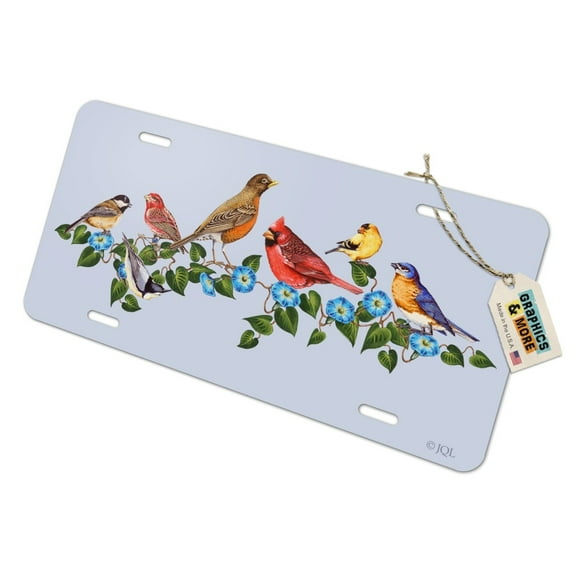 Songbirds and Flowers Cardinal Novelty Metal Vanity Tag License Plate