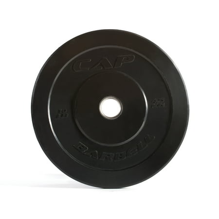 CAP Barbell Black Rubber Olympic Bumper Plate, Single 10-45 (Best Bumper Plates For The Money)