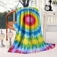 thumbnail image 2 of Rainbow Tie Dye Mandala Pattern Blanket,Comfortable Soft Flannel Throw Blanket,All Season,Warm Lightweight Blankets for Sofa Bed Couch Living Room Chair,60"x80", 2 of 4