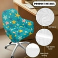 thumbnail image 5 of ZIATUBLES Starfish Print Curved Back Dining Chair Slipcovers 1 Pack, Stretchable Polyester Spandex Vanity Desk Chair Covers with Elastic Bottom Universal Fit in Kitchen and Living Room, 5 of 7