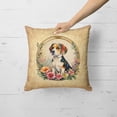 thumbnail image 2 of Beagle and Flowers Fabric Decorative Pillow 18 in x 18 in, 2 of 5