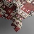 thumbnail image 4 of Red Christmas Collage Pattern Rectangle Tablecloth 60"x120",Waterproof Polyester Rectangle Table Cloth, Wipeable Spillproof Polyester Tablecloth for Dining, Camping, Indoor and Outdoor, 4 of 6