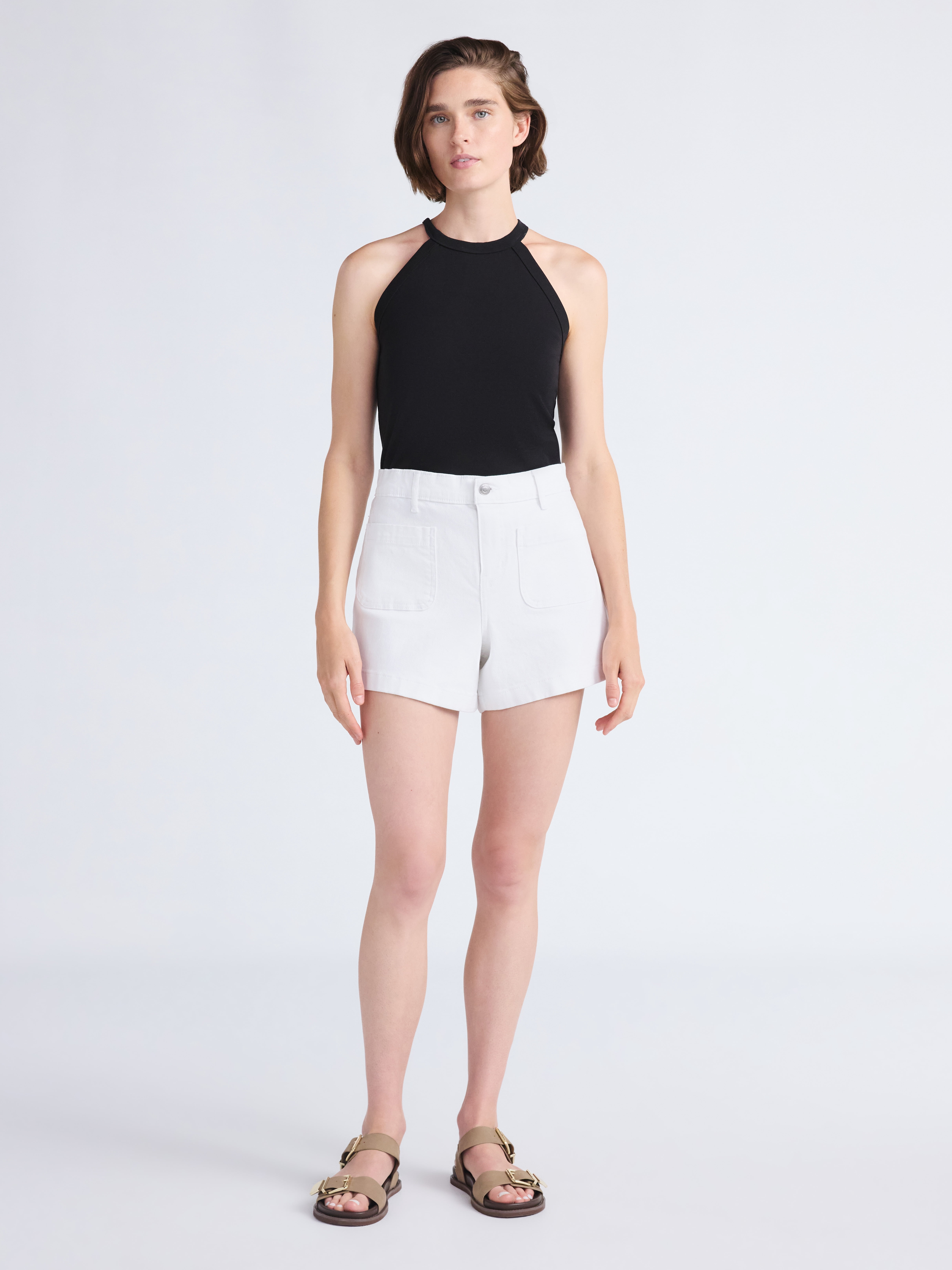 Free Assembly Women's and Women's Plus Patch Pocket Denim Shorts, 4" Inseam, Sizes 0-28W