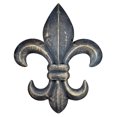 thumbnail image 1 of Placa De Pared/Arte De Metal Con Forma De Flor De Lis De 8.0 In Con Colgador, Decoración Rústica Criolla Toscana (Bronce Desgastado), 1 of 5
