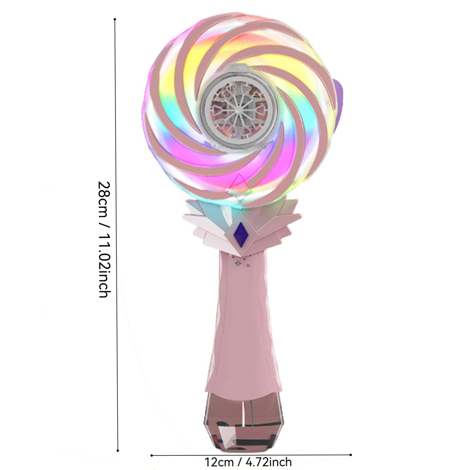 Rechargeable Bubble Wand, Electric Bubble Blower with Lollipop Spinning Fan, Full-Automatic Bubble Machine for Interactive Fun (2PCS)