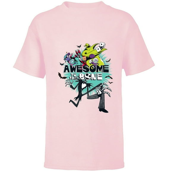 Disney The Nightmare Before Christmas Awesome to the Bone - Short Sleeve T-Shirt for Kids – Customized-Soft Pink
