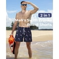 thumbnail image 2 of REDESS Mens Swim Trunks with Liner, Mens Athletic Running Workout Shorts 6" Inseam, Sizes S-2XL, 2 of 6