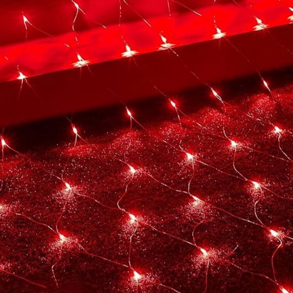 ZOELNIC 9.8ft x 6.6ft LED Net Mesh Fairy String Decorative Lights 200 LEDs 8 Modes Plug in Mesh String Lights for Christmas Outdoor Wedding Garden Decorations,Red