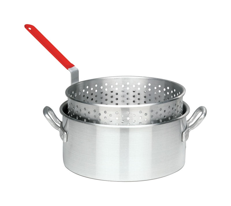 3in1 Non Stick Chip Pan Set Fryer Deep Fat Frying Basket Strainer Pot W/ Lid&Net 