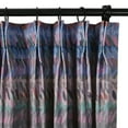 thumbnail image 3 of TWOPAGES 52"x84" Pinch Pleat Printed Velvet Curtain Soft Privacy Drape for Bedroom, 1 Panel, Berry Blue, 3 of 7