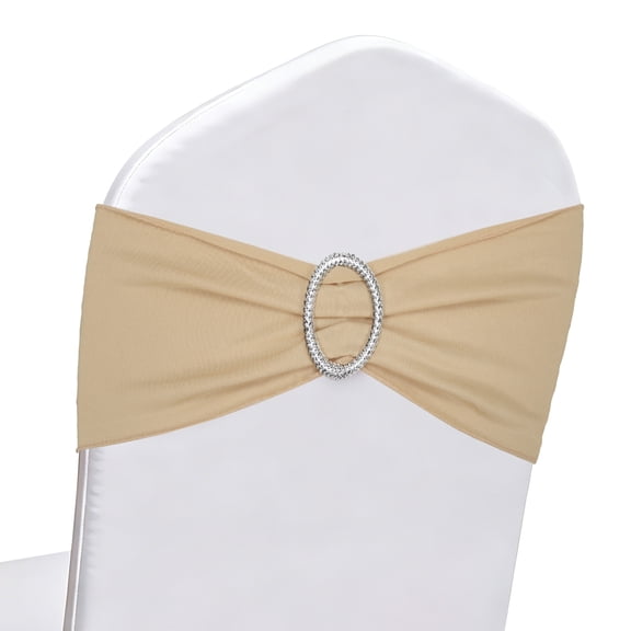 Uxcell 30Pcs Fundas para Sillas con Hebilla Deslizante, Lazos de Spandex Estirables, Accesorios de Decoración Reutilizables para Bodas, Fiestas, Cumpleaños, Eventos, Decoraciones de Banquete, Champán