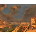 thumbnail image 2 of Franz Maleck von Werthenfels 18x15 Gold Ornate Wood Frame and Double Matted Museum Art Print Titled - Construction of the Ferdinandsbrucke Over the Danube Canal (1819), 2 of 4