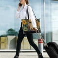 thumbnail image 5 of FORMRS Canvas Laptop Tote Bag for Women with 15.6" Computer Compartments Shoulder Handbag, Flowers and Dog, 5 of 7