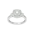 thumbnail image 2 of 1/2 Carat TW Lab-Grown Diamond Double Halo Women's "Celestial" Engagement Ring in Sterling Silver, 2 of 5