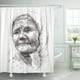 thumbnail image 1 of ABPHQTO Resumen dibujo gráfico retrato de abuela anciana artes gráficas vendaje de edad cortina de ducha de baño negro 165x180 cm ABPHQTO PKNMT66x72Shower-8604, 1 of 2