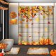 thumbnail image 1 of Juego de cortina de ducha de otoño con tapa de inodoro y alfombras antideslizantes, 4 piezas de cortinas de ducha de calabaza de acuarela para baño, juego de decoración de baño con cosecha de Acción, 1 of 7