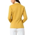 thumbnail image 3 of Blazer de ante sintético para mujer INSPIRE CHIC con solapa, mangas largas, chaqueta para el trabajo, color amarillo, 3 of 6