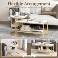 thumbnail image 6 of Gymax Nesting Coffee Table Set of 2 Faux Marble Top Detachable w/ Storage Shelf Gold, 6 of 10