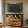 thumbnail image 6 of Afuhokles 8 Cube Bookcase, Storage Bookshelf with 6 Fabric Drawers, 4 Tier Bookcase with Open Display Shelves, Brown, 6 of 9
