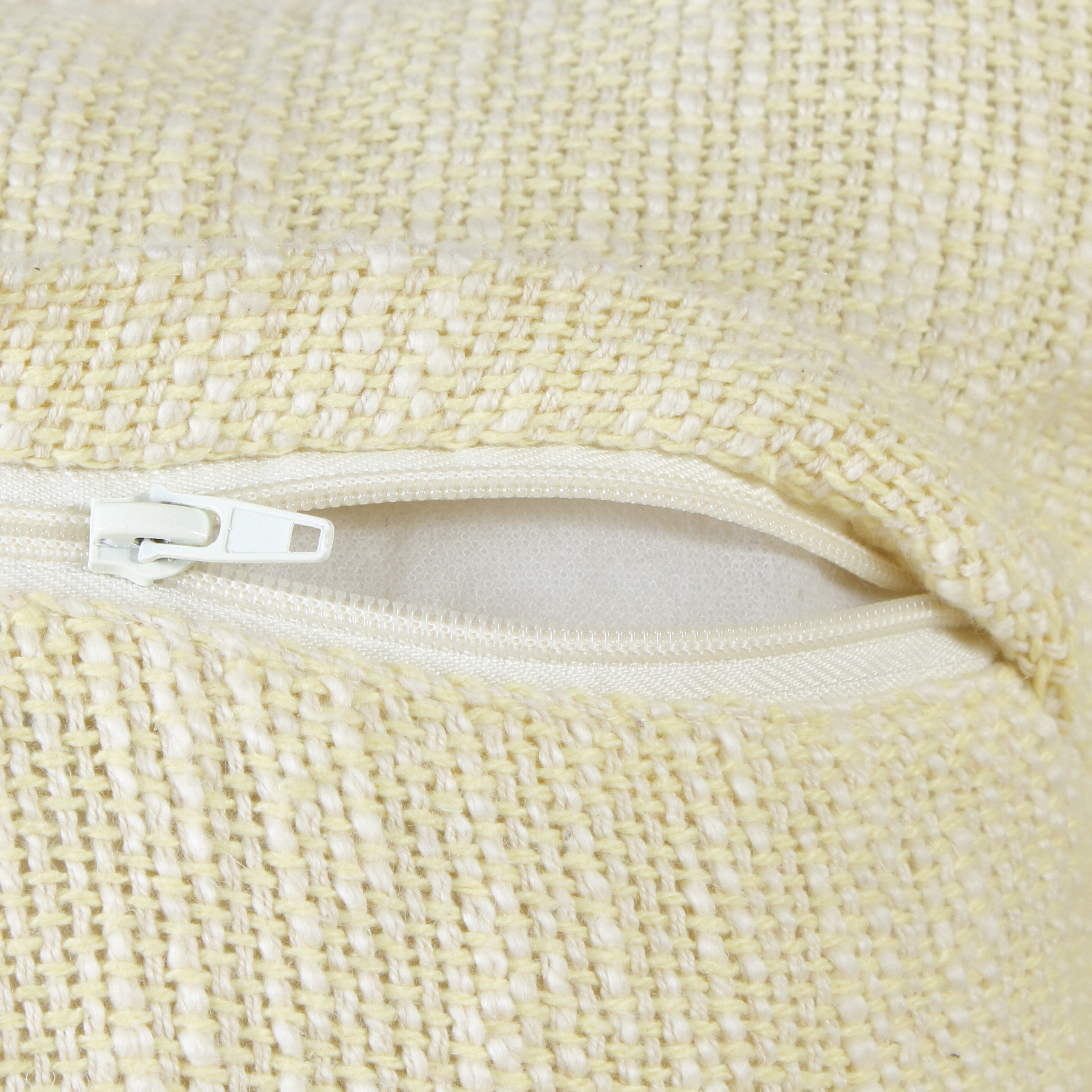 Ox Bay Bennett 20" x 20" Yellow/Ivory Solid Fringed Cotton Adult Decorative Throw Pillow Cover