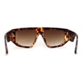 thumbnail image 4 of Womens Minimal Flat Top Thick Plastic Racer Sunglasses Tortoise Brown, 4 of 4