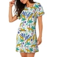 thumbnail image 2 of Picia Summer Leopard Pattern Women’s Nightdress – Casual Short-sleeved Loose-Fit Sleepwear, Soft Cotton Short-Sleeve Sleep Shirt for Relaxation & Comfort, 2 of 6