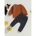 thumbnail image 4 of GXFC Toddler Baby Boy Halloween Outfits Clothes 3M 1T 2T 3T Children Boy Long Sleeve Pumpkin Print Sweatshirt+Elastic Long Pants 2Pcs Halloween-themed Clothing Costume for Kids Boy, 4 of 9