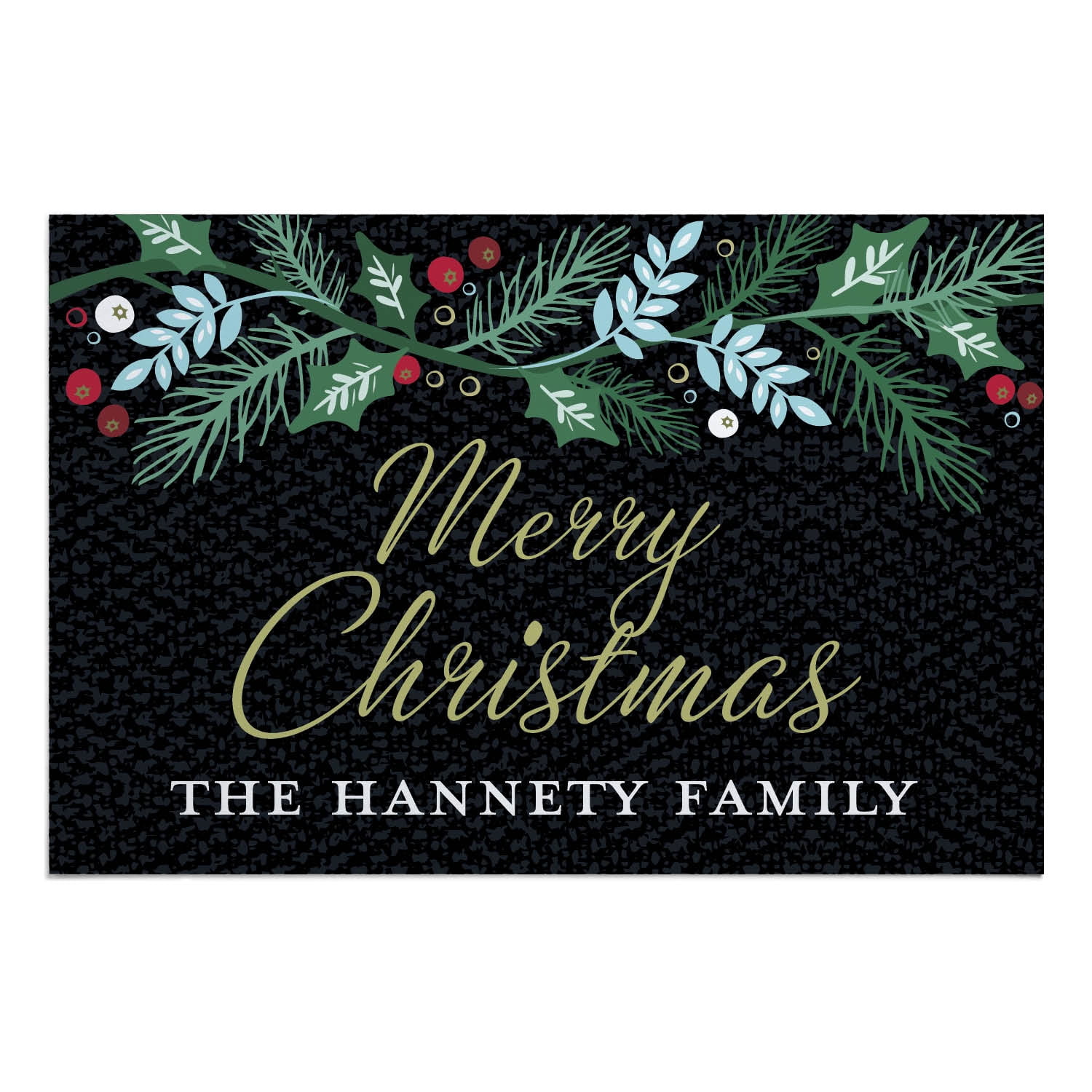 Personalized Floral Christmas Indoor / Outdoor Doormat