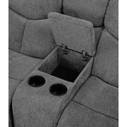 Kalen Gray Chenille Sofa w/ Drop Down Table
