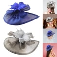 thumbnail image 1 of Sombrero tocado de 2 piezas para cóctel fiesta de té Gris Macarena, 1 of 8