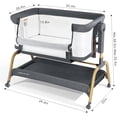 thumbnail image 3 of Angelbliss 3-in-1 Baby Bassinet, Bedside Sleeper & Rocking Bassinet for Newborns, 6-Level Adjustable Height, Portable Folding Crib with Wheels & Comfy Mattress, 3 of 8