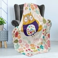 thumbnail image 4 of Owl Soft Flannel Fleece Blanket, Colorful Bird and Blooming Flowers Ornamental Doodles with Vintage Design Inspirations, Cozy Plush for Indoor and Outdoor Use, 50" x 60", Multicolor, by Ambesonne, 4 of 5