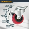 thumbnail image 6 of POWERTEC 2-inch Swivel PU Plate Casters, Red, 4PK, 17212, 6 of 7